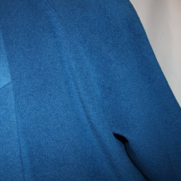 Vintage 70's Long Blue Wool Coat Button Front London Fog Made in USA ACTWU 12 P - Picture 10 of 16